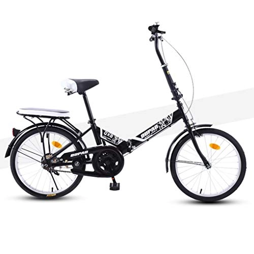 Bici pieghevoli : HSBAIS Folding Bike per Adulti, con Leggero Resistente all'Usura V Brake Compatto della Gomma della Bicicletta Comodo Sedile, Heavy Duty 300 lb, Black_133x60x48cm