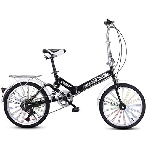 Bici pieghevoli : HSBAIS Folding Bike per Adulti, Leggero con V Brake Compact Biciclette Resistente all'Usura degli Pneumatici comodità Posto a Sedere Heavy Duty 300 lb Grande per Urban Riding, Black_155x94x67cm