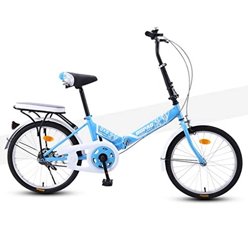 Bici pieghevoli : HSBAIS Folding Bike per Adulti, Pneumatico Resistente all'Usura con V Brake Compact Biciclette comodità Posto a Sedere Compatto Biciclette Grande per Urban Riding, Blue_133x60x48cm