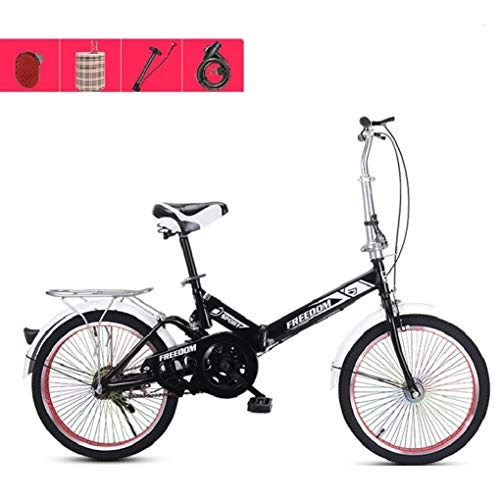 Bici pieghevoli : HSBAIS Folding Bike, Resistente all'Usura degli Pneumatici Compatto Bicicletta con V Brake e Confortevole Sedile Grande per Urban Riding e Il pendolarismo, Black_155x94x67cm