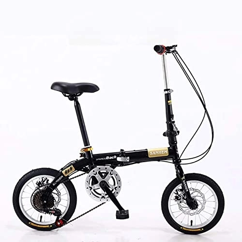 Bici pieghevoli : HSSBD Bike di città, bici pieghevole per adulti - mini mini pieghevole portatili ultraleggeri per uomini, donne, studenti, velocità variabile, freni a doppio disco