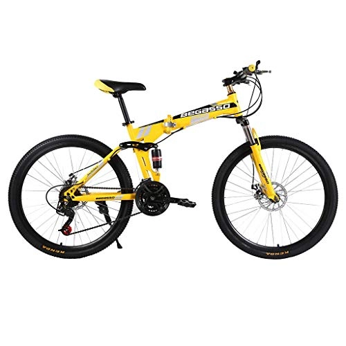 Bici pieghevoli : HXFAFA - Bicicletta pieghevole per mountain bike, 26 pollici, 25 marce, mountain bike, bici da fuoristrada, ruota integrata con velocità variabile, doppio ammortizzatore
