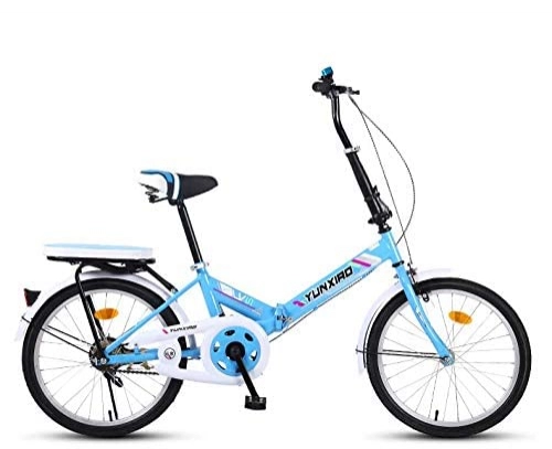 Bici pieghevoli : HYLK Biciclettapieghevole da 20pollici conpiccola ruotaperpendolari, biciclettaper Bicicletta da donnaper Adulti con Telaio in Alluminio Leggero Ammortizzatore (Blu)
