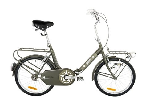 Bici pieghevoli : iVel Graziella Style Bici 20 Garage Verde Militare Opaco Pieghevole Custom Vintage