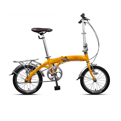 Bici pieghevoli : JHEY 12 Pollici Mini Portable Ultralight Folding Bike Lega di Alluminio Bike bilaterali Pedali Pieghevoli (Color : Yellow)