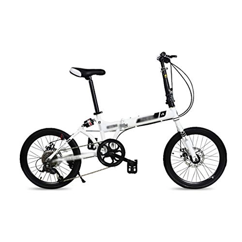 Bici pieghevoli : JHEY 20 Pollici Maschio Bicicletta Pieghevole Una Ruota di Assorbimento di Scossa Pieghevole Bici Adulta Ultra-Leggero e Portatile (Color : White)