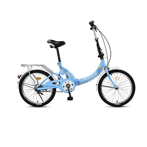 Bici pieghevoli : JHEY Doppio Disco Centrale Shock AbsorptionVariable velocità Bicicletta Pieghevole della Lega di Alluminio Freni e Usura della Bici Resistente (Color : Blue)