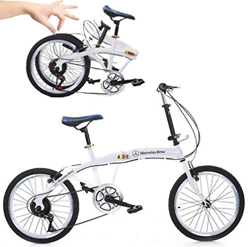 Bici pieghevoli : JI TA Bicicletta da Città Donna, Uomo Alluminio Bici Pieghevole Leggera 15 kg Unisex City Bike - Regolabile Manubrio E Sella Comoda, v-Brake, Cambio 6 velocità / A