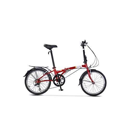 Bici pieghevoli : Jinan DAHON Bicicletta Pieghevole 20 Pollici 6 velocit Uomini e Donne Adulti Tempo Libero Biciclette HAT060 Red (Color : Red)