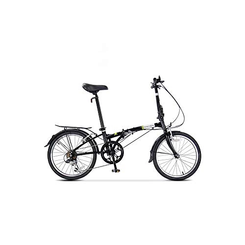 Bici pieghevoli : Jinan DAHON Bicicletta Pieghevole 20 Pollici 6 velocit Uomini e Donne Adulti Tempo Libero HAT060 Biciclette Nero / Bianco (Color : Black)