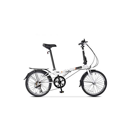 Bici pieghevoli : Jinan DAHON Bicicletta Pieghevole 20 Pollici 6 velocit Uomini e Donne Adulti Tempo Libero HAT060 Biciclette Nero / Bianco (Color : White)