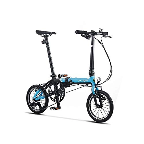 Bici pieghevoli : Jinan DAHON Bicicletta Pieghevole da 14 Pollici 3 velocit Piccola Ruota Urbano Commuter Versione Uomini E Donne K3 Biciclette KAA433 e Nero Blu (Color : Black And Blue, Size : 14 inch)