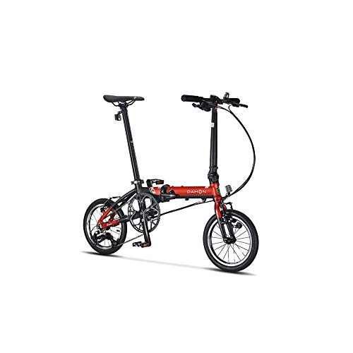 Bici pieghevoli : Jinan DAHON Bicicletta Pieghevole da 14 Pollici 3 velocit Piccola Ruota Urbano Commuter Versione Uomini E Donne K3 KAA433 Biciclette (Color : Black Red, Size : 14 inch)