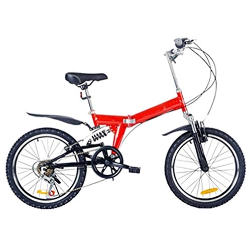 Bici pieghevoli : JKC Bici Pieghevole 20" Portatile 18KG Leggero 6 Velocità, Bicicletta Pieghevole Bicicletta Pieghevole per Studenti Uomini Donne Leggero Pieghevole Rosso