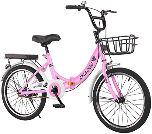 Bici pieghevoli : Kid Adulto Uomini E Donne Pieghevole Bici Mini Bicicletta Luce del Lavoro di 24 Pollici di Riciclaggio della Bici Ultralight Ciclismo Città for la Scuola Lavoro E Commute (Color : Pink)