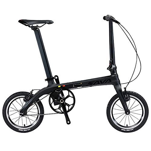 Bici pieghevoli : KKKLLL - Bicicletta pieghevole in fibra di carbonio, per adulti, studenti, ultra leggera, con pendolo da 14 pollici