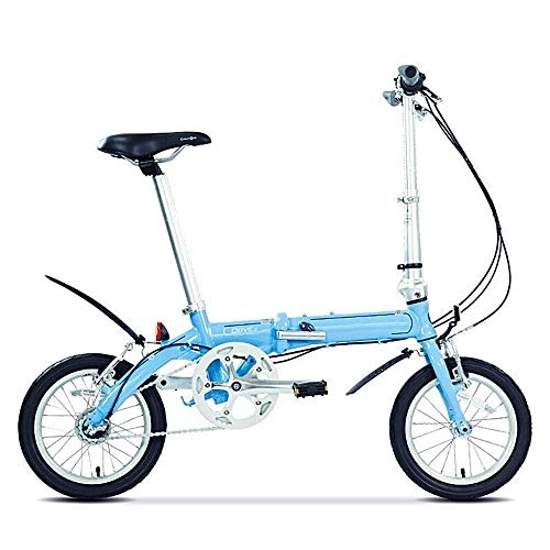 Bici pieghevoli : KKKLLL - Bicicletta Pieghevole Interna, Leggera a 3 Marce, in Alluminio, 14 Pollici Blu