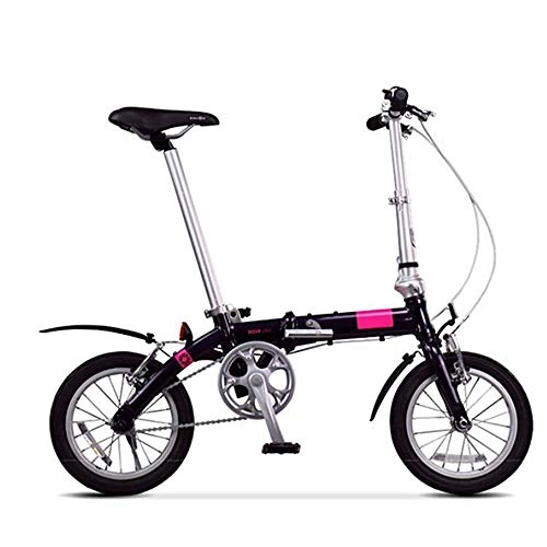 Bici pieghevoli : KKKLLL Bicicletta Pieghevole Ultraleggera in Lega di Alluminio, per Adulti, per Studenti, Portatile, Bici da 14 Pollici Nero