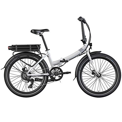 Bici pieghevoli : Legend Siena, Bicicletta elettrica Pieghevole Unisex Adulto, Bianco Artic, Batteria 36V 10.4Ah (374.4Wh), Autonomia 80 km