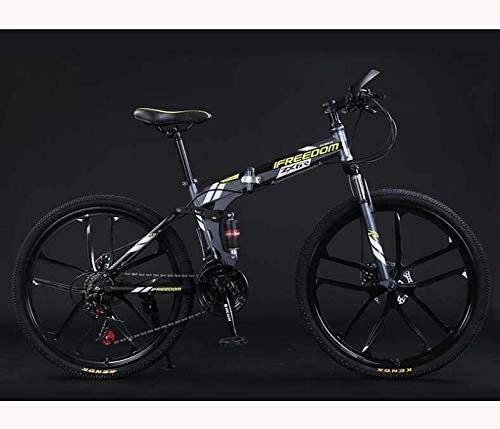 Bici pieghevoli : Leggero ， Adulti Teens pieghevole della bici di montagna della bicicletta, alluminio magnesio Lega doppia della sospensione MTB biciclette, E, 24 pollici 21 velocità Liquidazione dell'inventario