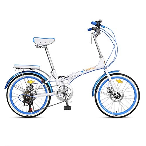 Bici pieghevoli : LETFF Bicicletta Pieghevole per Adulti da 20 Pollici, Ultra Leggera E Comoda Bici da Montagna Pieghevole Maschile E Femminile, Blue