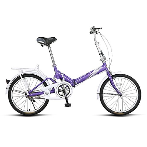 Bici pieghevoli : LI SHI XIANG SHOP Bicicletta Pieghevole Studente Adulto Che Porta la Mini Bici da 20 Pollici (Colore : Viola)