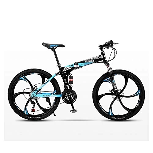 Bici pieghevoli : LILIS Mountain Bike Bici MTB Mountain Bike Bicicletta Pieghevole Strada degli Uomini di 24 velocità Bici Ruote for Adulti Womens (Color : Blue, Size : 26in)