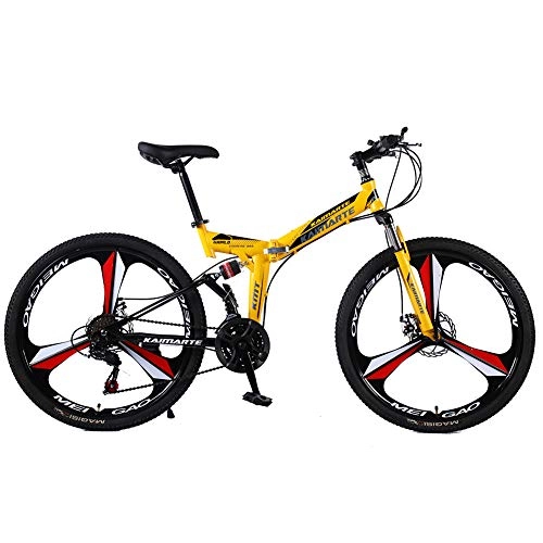 Bici pieghevoli : LIU Mountain Bike Pieghevole Doppio smorzamento 3 Ruote coltelli Freni a Doppio Disco Bicicletta Mountain Bike, Universale da Uomo e da Donna, 26inch, 24speed