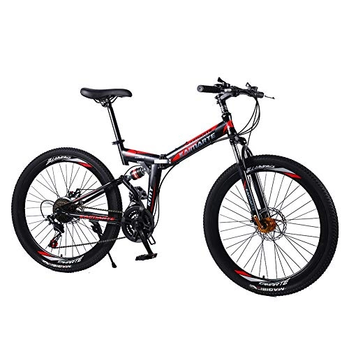 Bici pieghevoli : LIU Telaio Pieghevole per Bici in Lega di Alluminio, Bicicleta Mountain Bike Donna Pneumatici Freni Idraulici 21 / 24 / 27 velocità, 24inch, 24speed