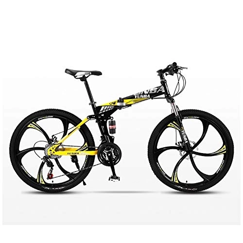 Bici pieghevoli : LIUCHUNYANSH Mountain Bike Bici da Strada Bici MTB Mountain Bike Bicicletta Pieghevole Strada degli Uomini di 24 velocità Bici Ruote for Adulti Womens (Color : Yellow, Size : 24in)