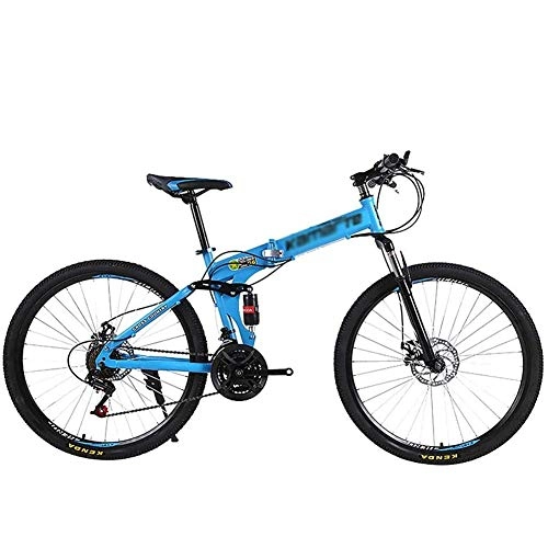 Bici pieghevoli : Llan velocità variabile Bicicletta Pieghevole 24 Pollici Mini Folding Bike Piccola Bicicletta Portatile for Adulti Student Mountain Bike for Adulti (Color : Blue)