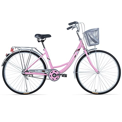 Bici pieghevoli : LLF Biciclette, Adolescenti Biciclette, Bici con Cornice Trasportatrice Posteriore E Freni A Disco Meccanico Anteriore E Posteriore per Adulto, Donne, Uomini(Size:26in, Color:Rosa)