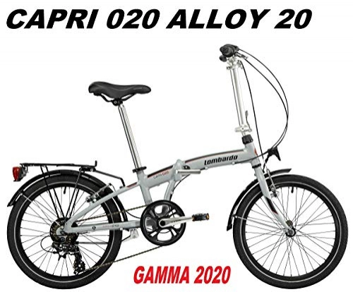 Bici pieghevoli : LOMBARDO BICI Pieghevole Capri 020 Ruota 20 Shimano 6V Gamma 2020 (Silver Lunar Black Matt)