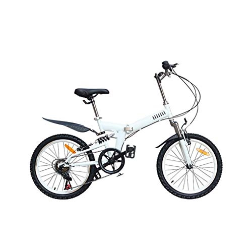 Bici pieghevoli : LXJ Bicicletta da Cross Country Pieghevole for Adulti A velocità Variabile for Adolescenti Unisex, 20 Pollici, Freno A V, 6 velocità, Ammortizzatore Leggero