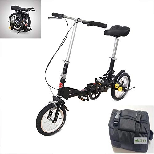 Bici pieghevoli : LYGID Bicicletta Pieghevole Bikes Unisex Adulto Mini Bici Telaio in Acciaio al Carbonio ad Alta velocità 1 Velocita 13 kg con Custodia