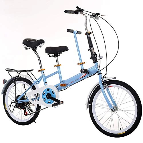 Bici pieghevoli : MALY Biciclette Padre Figlio, Tandem Biciclette Alto Tenore di Carbonio velocità Variabile Pieghevole Biciclette Adatto per Viaggiare con Neonati, Blu