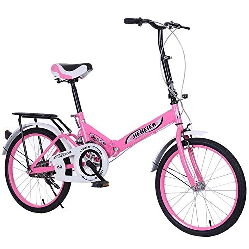 Bici pieghevoli : Mdsfe 20 Pollici Bici da Donna Bici da Strada Bicicletta Pieghevole Auto da Donna Auto per Adulti Bicicletta Studente cargift Auto - Rosa, a2