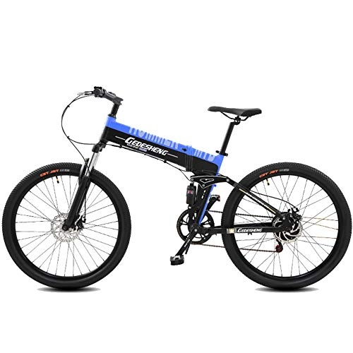 Bici pieghevoli : MERRYHE Biciclette Elettriche Pieghevoli 240W 48V10AH Bicicletta da Montagna 27 velocità Road E-Bike Due Stili Booster Elettrico - 90km / Pure Riding Booster - 10000km, Blue-Pure / Booster / Ride / 10000km