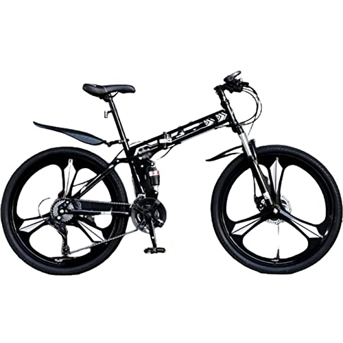 Bici pieghevoli : MIJIE Mountain bike pieghevole - Bicicletta a velocità variabile da uomo per adolescenti, ragazze e adulti - Ruote da 26" / 27, 5" - 24 / 27 / 30 velocità - Fuoristrada - Leggera e pieghevole (black 26inch)