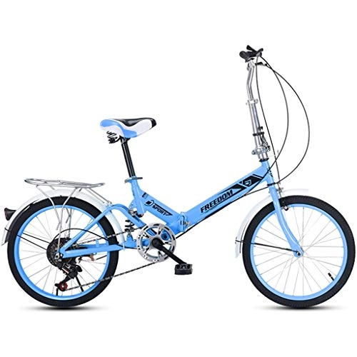 Bici pieghevoli : MIKEWEI 20 Pollici Leggero Mini Folding Bike Piccolo Portatile Bici Adulta Studente, Tre Colori (Color : Blue)