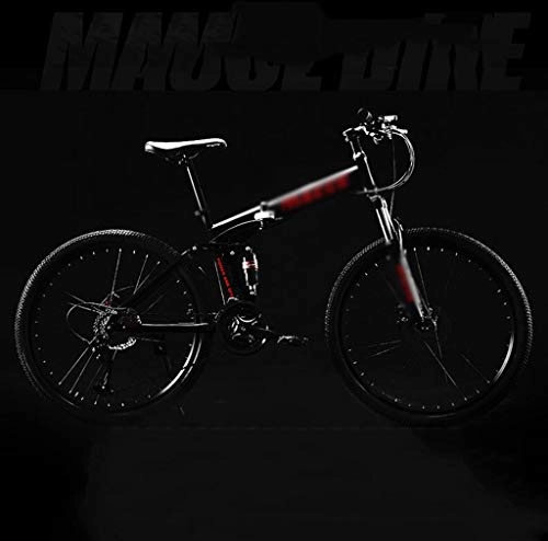 Bici pieghevoli : Montagna Bicicletta pieghevole, donne degli uomini a velocità variabile Dual Shock assorbimento Off-road Bike Tour Viaggi bici, 24inches 21 velocità Studente di scuola biciclette, 10 Seconda pieghevol