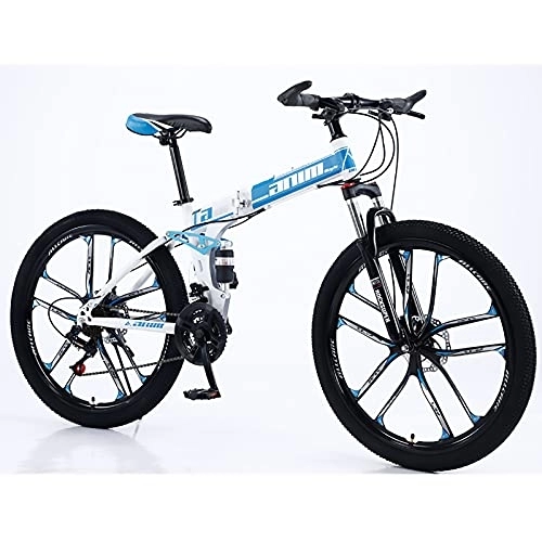 Bici pieghevoli : Mountain bike 26 pollici, 21-30 velocità, doppia ruota integrata ammortizzatore pieghevole mountain bike bicicletta