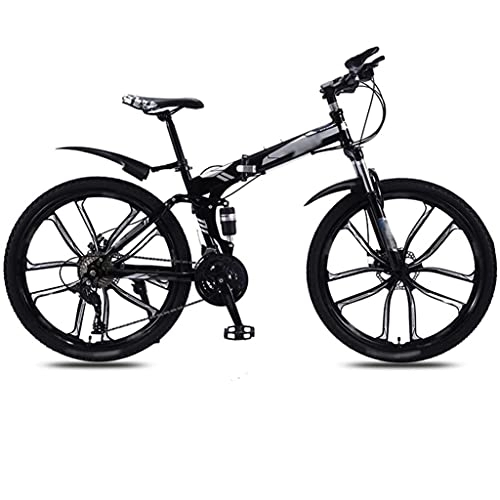 Bici pieghevoli : Mountain bike pieghevole per adulti, mountain bike a 30 velocità - Bicicletta pieghevole da 26 '' per adulti - Mountain bike pieghevole - Freni a doppio disco Freni - Bicicletta per uomini e donne