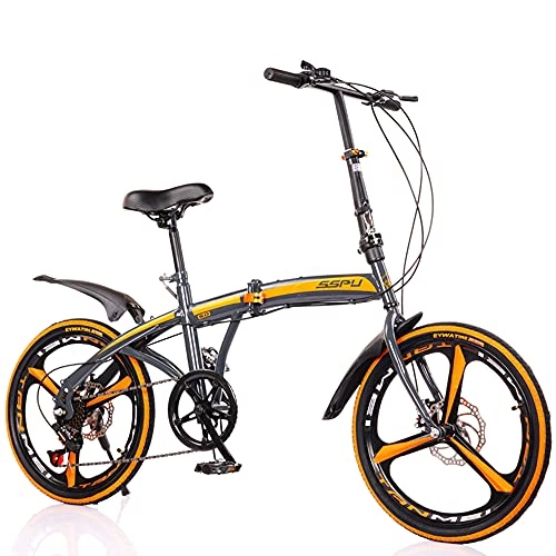 Bici pieghevoli : Mountain Bike Ruote da 20 Pollici Bicicletta a velocità variabile a 6 velocità Bicicletta da pendolare per Studenti Adulti Bicicletta Pieghevole Leggera