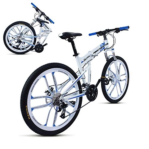 Bici pieghevoli : MTTKTTBD Adulto Bicicletta Pieghevole, 27 velocità Shimano Bicicletta da 26 Pollici, First Class Folding Mountain Bike, Compatta Bici Pieghevole da Montagna per Donna e Uomo