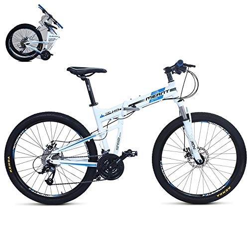 Bici pieghevoli : MTTKTTBD Compatta Bicicletta Pieghevole, Adulto Bici Pieghevole da Montagna per Donna e Uomo, First Class Folding Mountain Bike, 27 velocità Shimano Bicicletta da 26 Pollici,