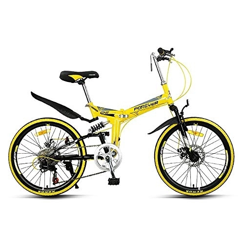 Bici pieghevoli : MTTKTTBD Portable Bicicletta Pieghevole, Compatta First Class Folding Bike con Freno a Doppio Disco, Adulto Bici Pieghevole da Montagna per Donna e Uomo, Shimano Bicicletta da 22 Pollici