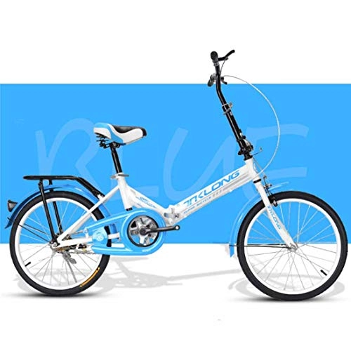 Bici pieghevoli : MUYU Bicicletta Bicicletta Pieghevole 16 Pollici (20 Pollici) Altezza del Sedile Regolabile Adatto Ad Adulti E Bambini, Blu, 20 Inches