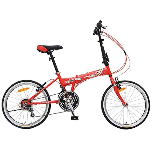 Bici pieghevoli : MYANG 20" in Lega Leggera Pieghevole City Bike Biciclette, magnesio Telaio, con Ajustable Sedile (Red)