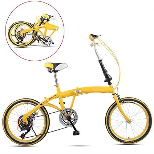 Bici pieghevoli : Nobuddy 20 Pollici Bici Pieghevole Uomo Leggera Alluminio Bicicletta Pieghevole Adulto Mini Unisex Urbano City Bike Donna - Regolabile Manubrio E Sella Comoda, v-Brake, 6 velocità /